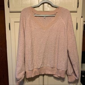 Pink V neck cozy top
